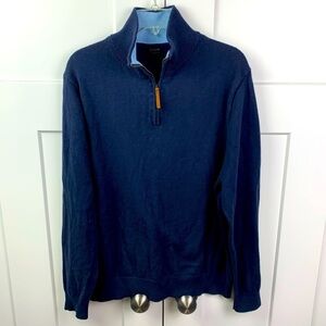 J. Crew Factory Men's Deep Blue Zip-Up Sweater